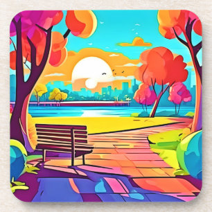Urban Oasis Sunset Panorama Coaster