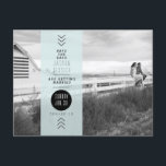 Urban Opaque Blue Band | Save the Date Photo Announcement Postcard<br><div class="desc">By Redefined Designs</div>