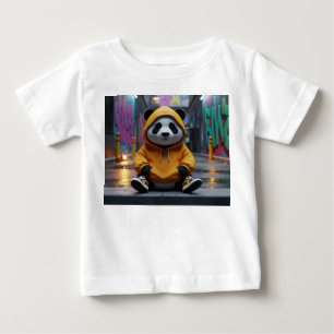 Urban Panda in Yellow Hoodie Streetwear Baby T-Shirt