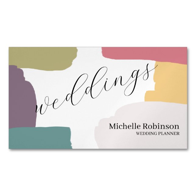 Urban Pastel Summer Colours Splash Magnetic Business Card (Front)