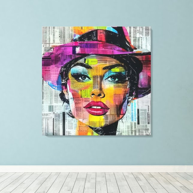 Urban Pop Art Canvas Print  (Insitu(Wood Floor))