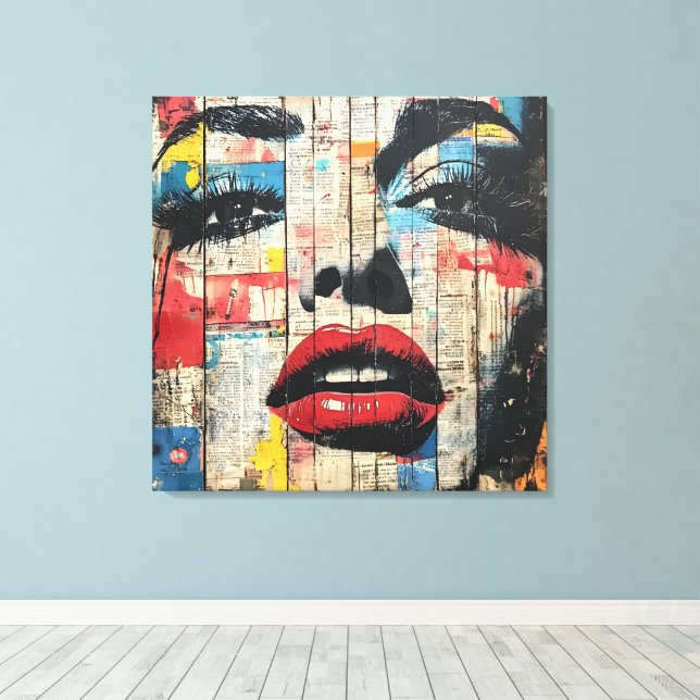Urban Pop Art Canvas Print  (Insitu(Wood Floor))