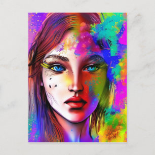 Urban powerfull woman postcard