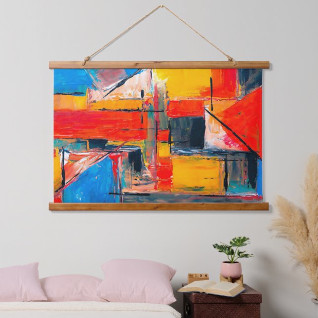 Urban Pulse Abstract Art Hanging Tapestry (Bedroom)