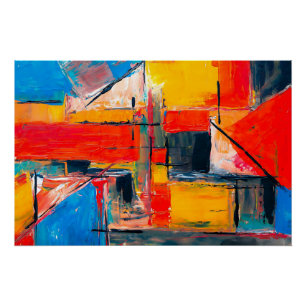 Urban Pulse Abstract Art Poster