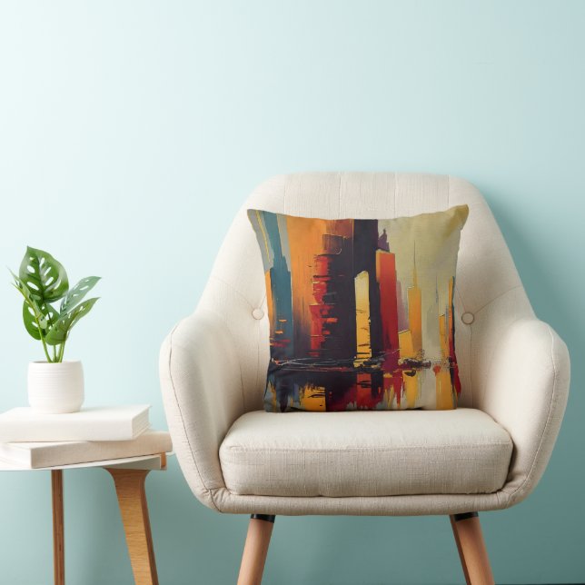 Urban Pulse – Abstract City In Vertical Rhythm Cushion (Chair)