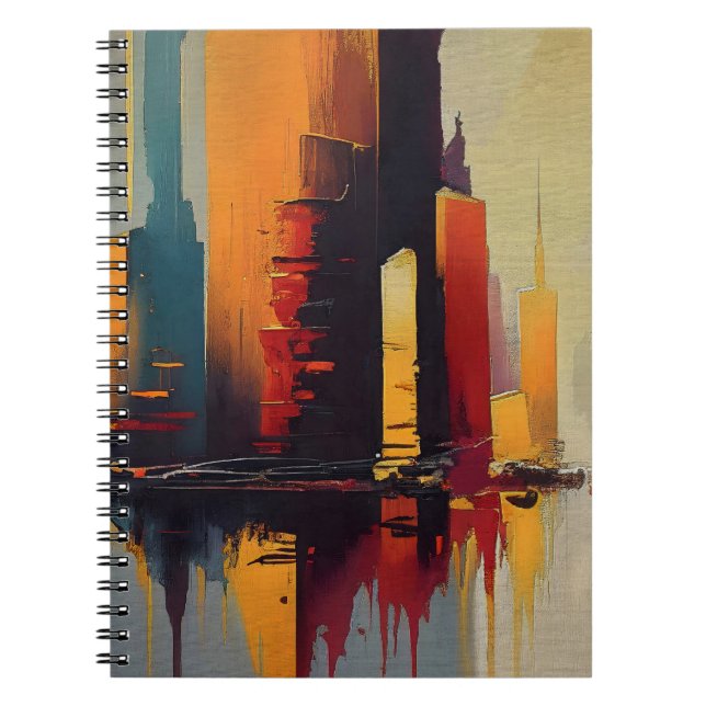 Urban Pulse – Abstract City In Vertical Rhythm Notebook (Front)