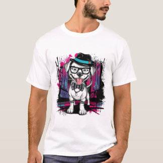 Urban Pup: Graffiti Art Dog Design T-Shirt