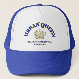 URBAN QUEEN BRAVE, CONFIDENT WHITE/ROYAL FOAM TRUCKER HAT
