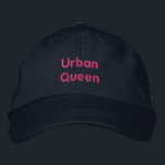 Urban Queen - Stylish Gorgeous Navy Colour-Hat Coo Embroidered Hat<br><div class="desc">Rule the streets in style with the Urban Queen embroidered cap — where bold meets beautiful. This navy adjustable hat features custom text that reflects your fierce spirit and city-chic flair. Whether you're on the go or making a statement,  this cap is your everyday crown of confidence.</div>