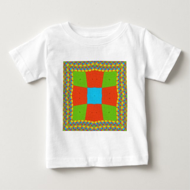 "Urban Quilt" European Geometric Pattern Art Baby T-Shirt (Front)