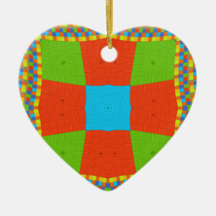 "Urban Quilt" European Geometric Pattern Art Ceramic Tree Decoration