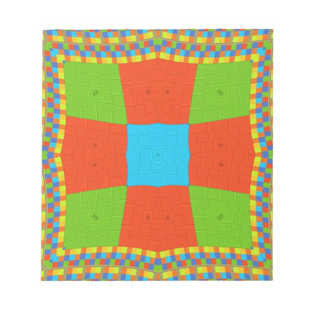 "Urban Quilt" European Geometric Pattern Art Notepad (Front)