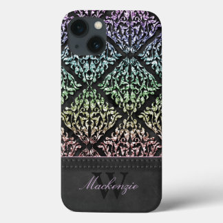 Urban Rainbow Damask Personalised iPad Air Case