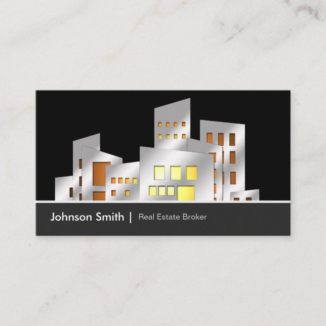 Urban Real Estate Broker Agency Agent Dealer Business Card (Front)