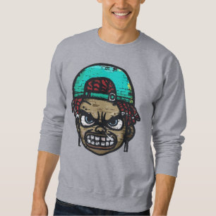 Urban Rebel: Graffiti Style Face Sweatshirt