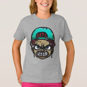 Urban Rebel: Graffiti Style Face T-Shirt