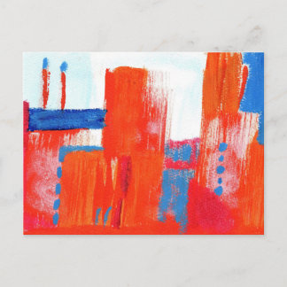 "Urban Red" Acrylic Art Postcard