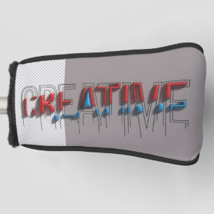 Urban Red Blue Creative Typography Golf Cover