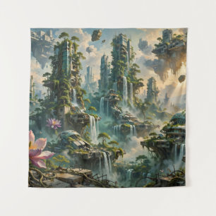 Urban Renewal Futuristic Post Apocalyptic City Tapestry