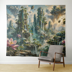 Urban Renewal Futuristic Post Apocalyptic City Tapestry