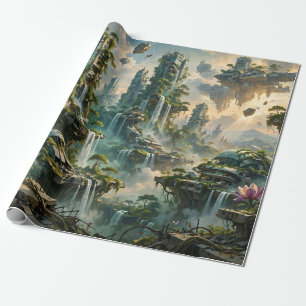 Urban Renewal Futuristic Post Apocalyptic City Wrapping Paper