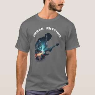 Urban Rhythms - Cityscape Guitar Music T-Shirt