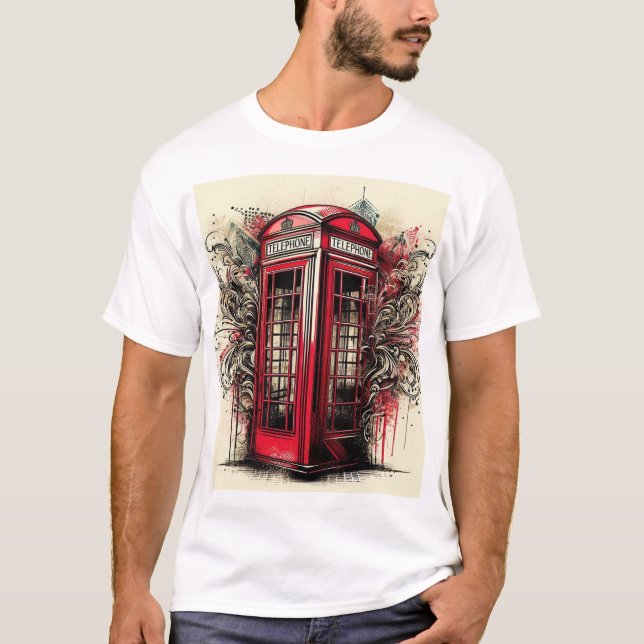 Urban Royalty: Graffiti Meets Victorian Charm T-Shirt (Front)