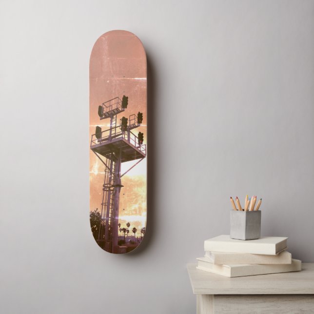 Urban Rustic Cityscape Riding Rails Two Skateboard (Wall Art)