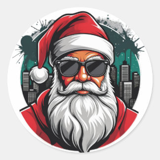 Urban Santa 10 Classic Round Sticker
