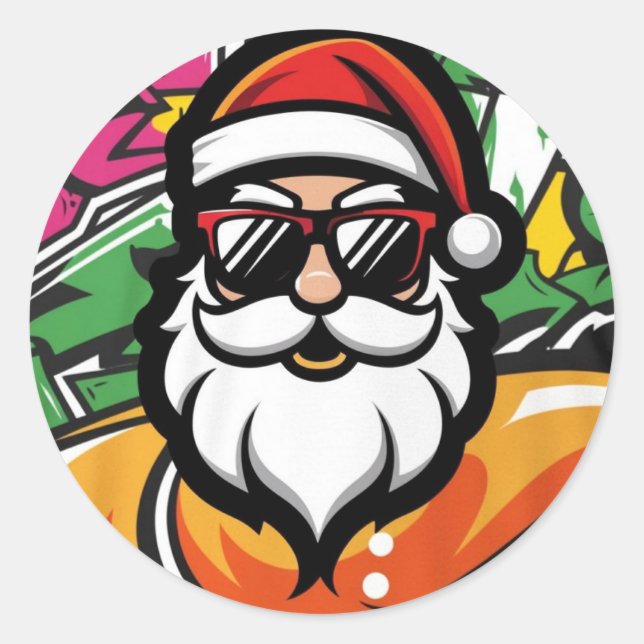 Urban Santa 5 Classic Round Sticker (Front)