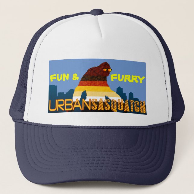 Urban Sasquatch Fun & Furry Bear Pride Trucker Hat (Front)