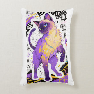 Urban Siamese Cat Throw Pillow