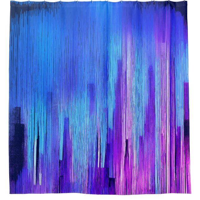 Urban Skyline Gradient Shower Curtain (Front)