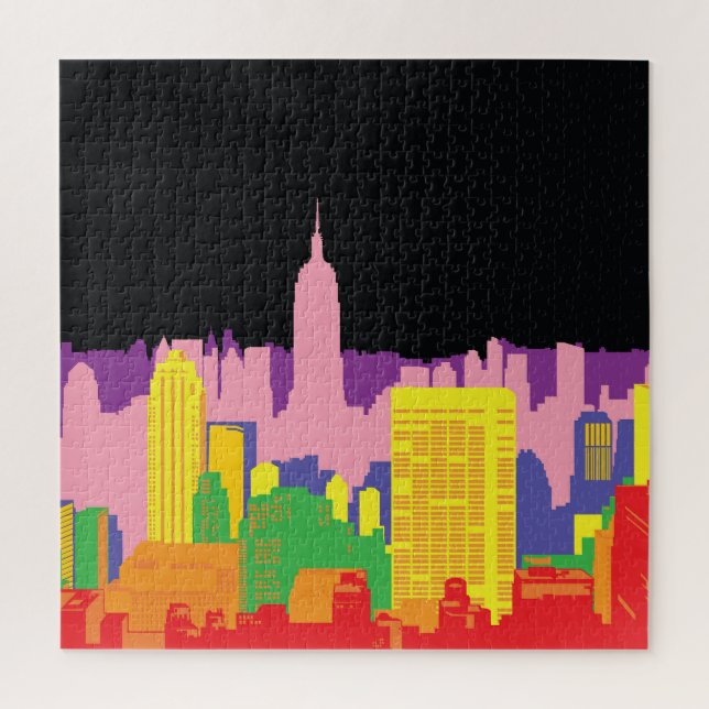 Urban Skyline: Night Rainbow Decor. Jigsaw Puzzle (Vertical)