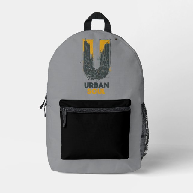 Urban Soul City Health and Wellness Printed Backpack (Front)