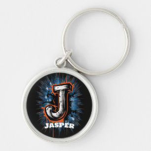 Urban Spray Paint Monogram "J" Customisable Key Ring