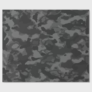 Urban Stealth – Black Camo Military Wrapping Paper