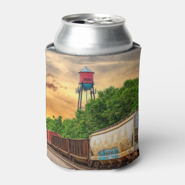 Urban Steam Punk Sunset Can Cooler (Can Front)