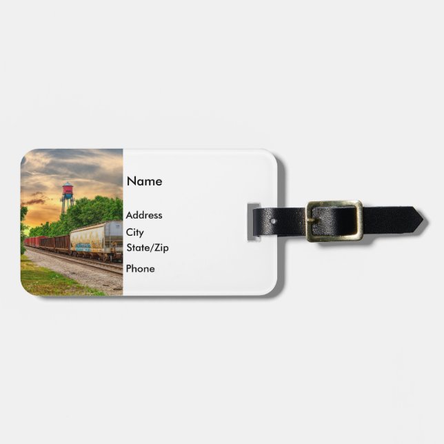 Urban Steam Punk Sunset Luggage Tag (Front Horizontal)
