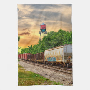 Urban Steam Punk Sunset Tea Towel