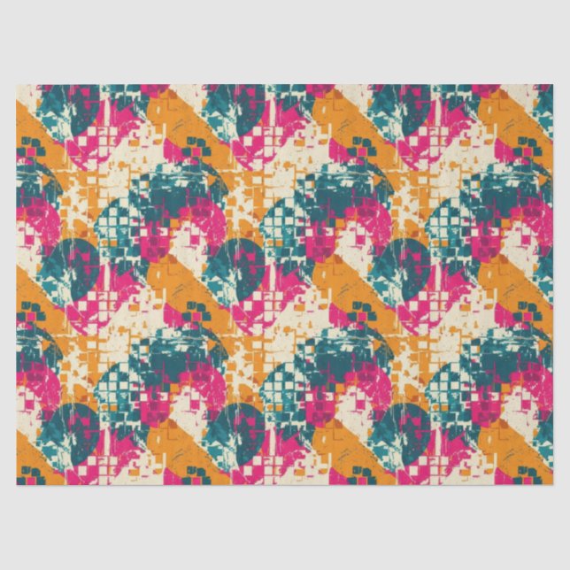 Urban Street Art Abstract Colour Block Pattern Tissue Paper (Front)