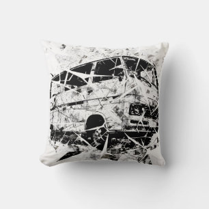 Urban Street Art Abstract Shattered Vintage Van Cushion