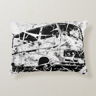 Urban Street Art Abstract Shattered Vintage Van Decorative Cushion