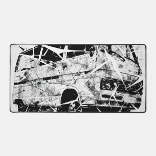 Urban Street Art Abstract Shattered Vintage Van Desk Mat