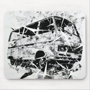 Urban Street Art Abstract Shattered Vintage Van Mouse Pad