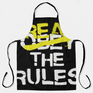 Urban street art break the rules stencil graffiti apron