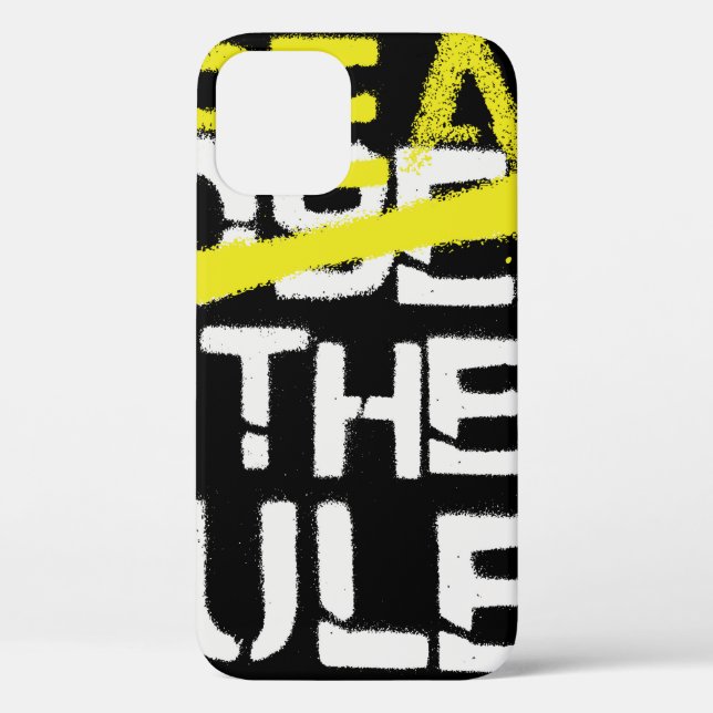 Urban street art break the rules stencil graffiti  Case-Mate iPhone case (Back)