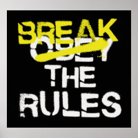 Urban street art break the rules stencil graffiti