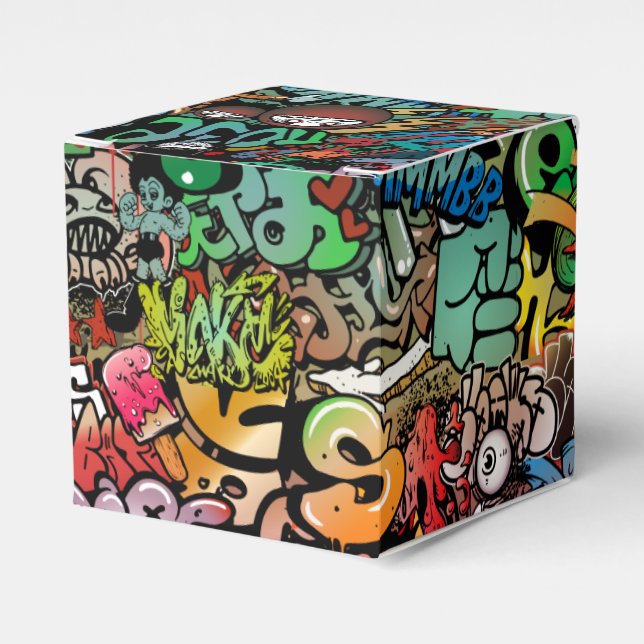 Urban street art Graffiti characters pattern Favour Box (Front Side)